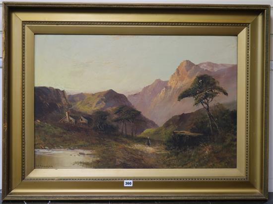 Francis E Jamieson - oil on canvas, The Pass of Glen Coe, signed 50 x 75cm